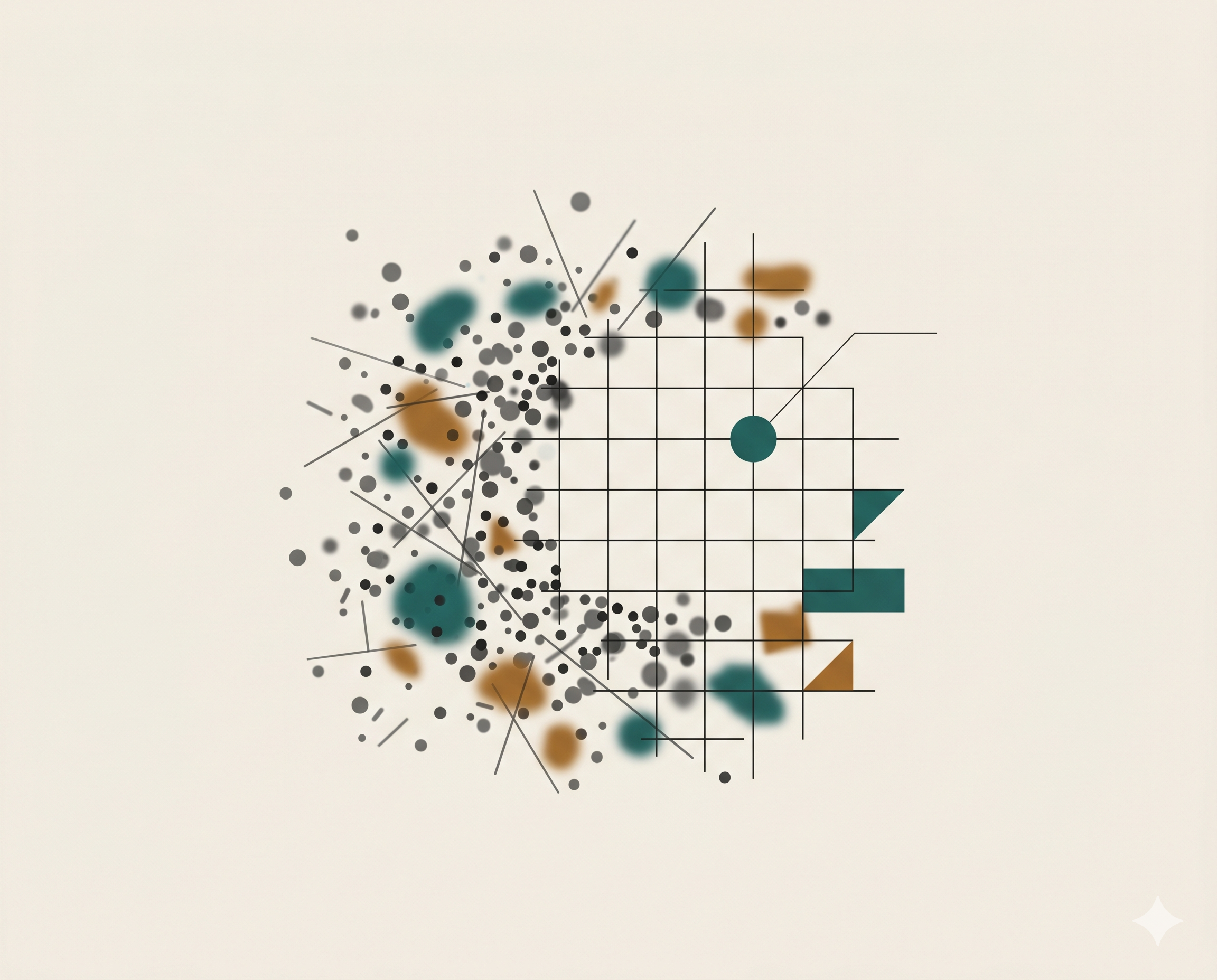 Data signal and noise illustration for research newsletter