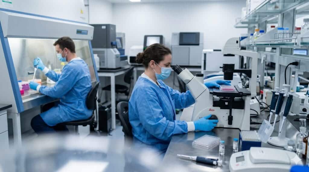 Medical research laboratory representing the Healthcare equity research sector on lf0