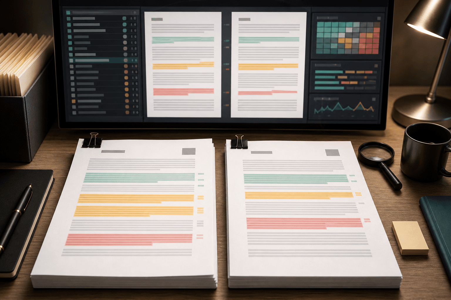 SEC filing comparison with highlighted document changes