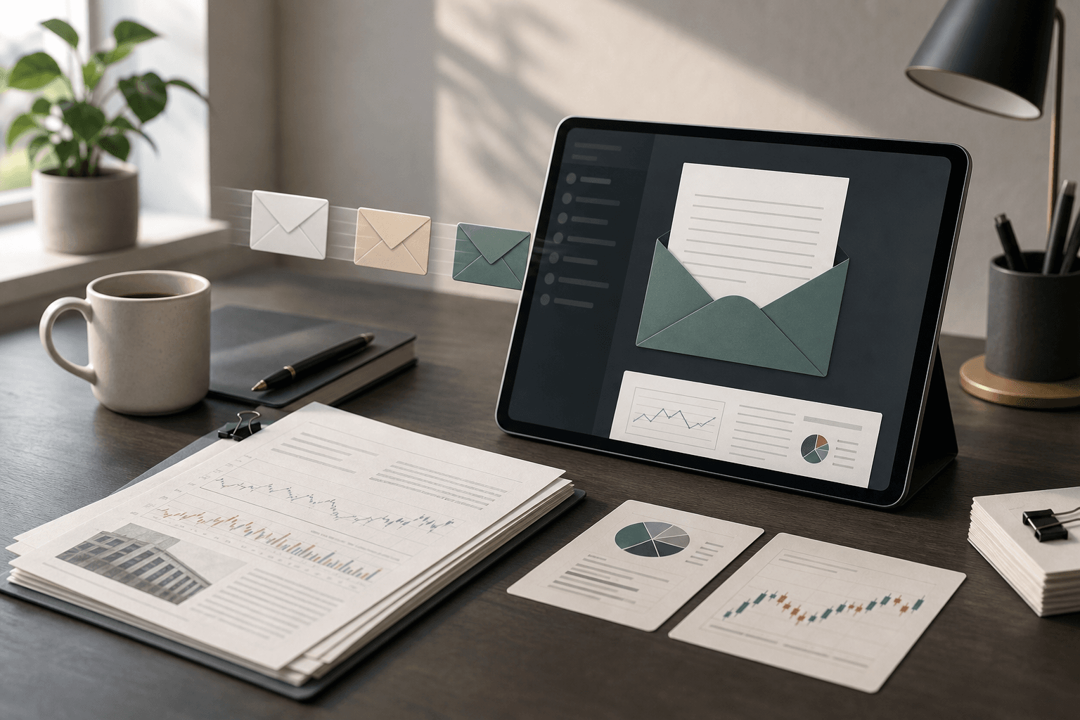 Research notes delivered by email with market charts and reports