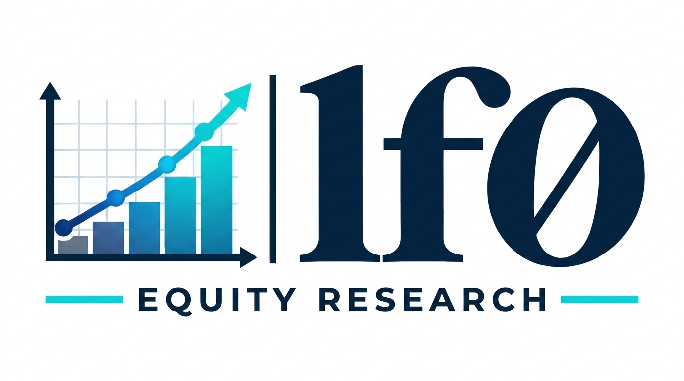 LF0 equity research logo with upward chart and equity research tagline