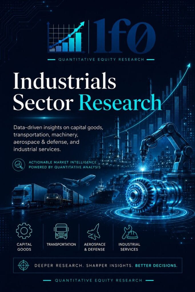 Industrials sector research image for capital goods, transportation, machinery, aerospace and defense, and industrial services